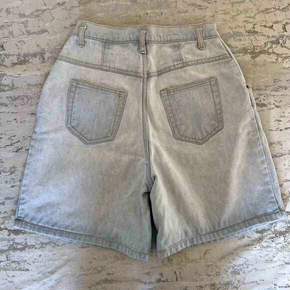 Denim Republic Vintage Pleated Front High Rise Denim Shorts - Picture 9 of 11